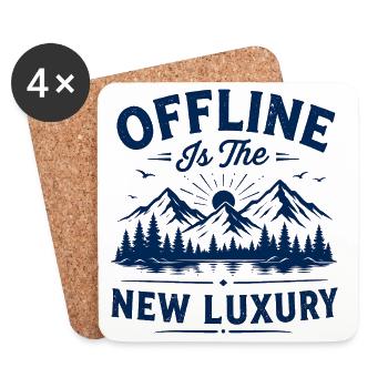 Offline Nature Lover Gift for Book Reader - Coasters (set of 4) - white - Front