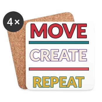 Move Create Repeat: Élan Créatif - Dessous de verre (lot de 4) - blanc - Devant