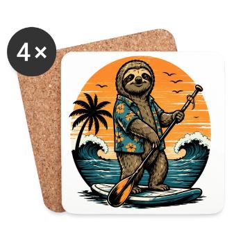 Drôle de planche de paddle SUP Stand Up paddle - Dessous de verre (lot de 4) - blanc - Devant