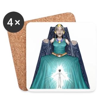 Reine mystique lumineuse sur trône - Dessous de verre (lot de 4) - blanc - Devant