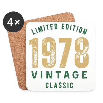 Limited Edition 1978 Vintage Classic Birthday Year - Coasters (set of 4) - white - Front