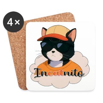Chat Urbain Incatnito - Dessous de verre (lot de 4) - blanc - Devant