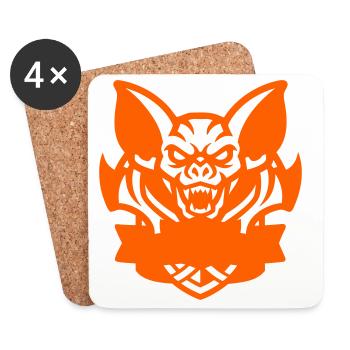 Fledermaus E-Sport Logo - Dessous de verre (lot de 4) - blanc - Devant