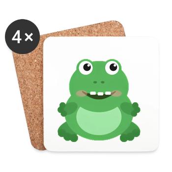 Grenouille Joyeuse - Dessous de verre (lot de 4) - blanc - Devant