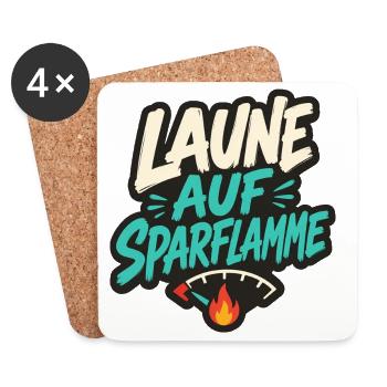 LAUNE AUF SPARFLAMME - Untersetzer (4er-Set) - Weiß - Vorne