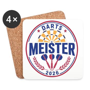 Darts Champion 2026, Winner Shirt, Hoodie, Cap, Bag - Coasters (set of 4) - white - Front