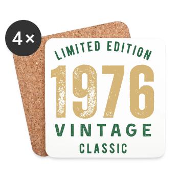 Limitierte Edition 1976 Vintage Classic Geburtstagsjahr - Untersetzer (4er-Set) - Weiß - Vorne