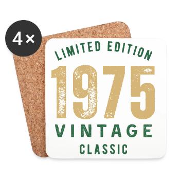 Limited Edition 1975 Vintage Classic Birthday Year - Coasters (set of 4) - white - Front