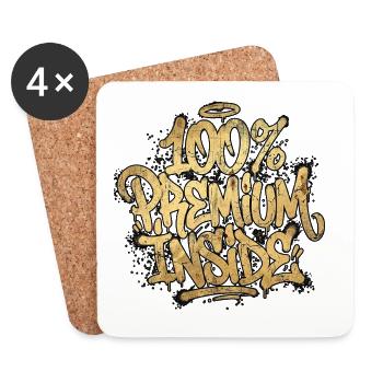 100 Prozent Premium Inside Graffiti Hip Hop - Untersetzer (4er-Set) - Weiß - Vorne
