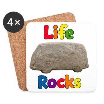 Life Rocks Stone - Untersetzer (4er-Set) - Weiß - Vorne
