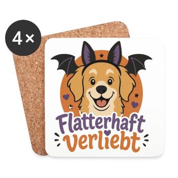 Fledermaus-Ohren - Untersetzer (4er-Set) - Weiß - Vorne
