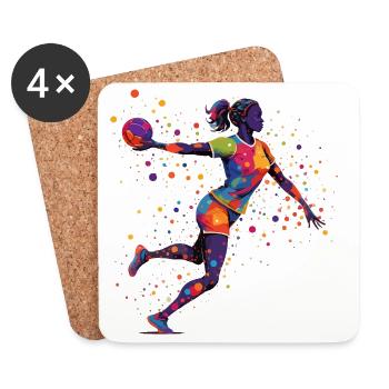 Handball Handballer Handball Trainer Fan Geschenk - Untersetzer (4er-Set) - Weiß - Vorne