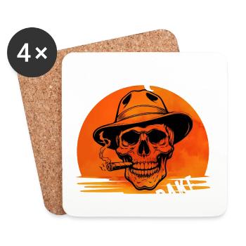 Skull Sunset Tobacco - Untersetzer (4er-Set) - Weiß - Vorne
