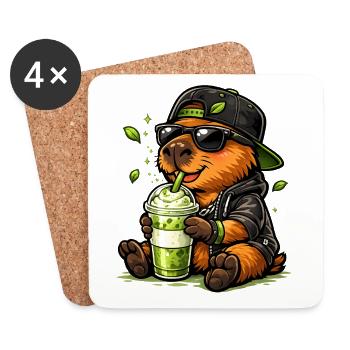 Süßer Koala mit Matcha Latte - Untersetzer (4er-Set) - Weiß - Vorne