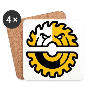 Circular Saw Mascot Logo - Coasters (set of 4) - white - Front