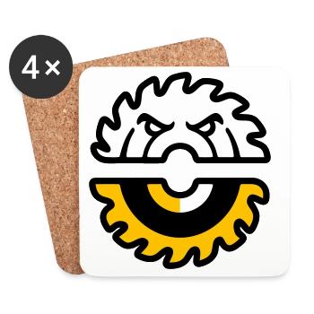 Kreissaege Gesicht Grafik - Untersetzer (4er-Set) - Weiß - Vorne