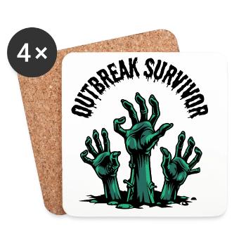 Outbreak Survivor Zombie Hände Horror Geschenk - Untersetzer (4er-Set) - Weiß - Vorne