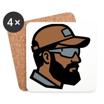 Craftsman Profile Logo - Coasters (set of 4) - white - Front