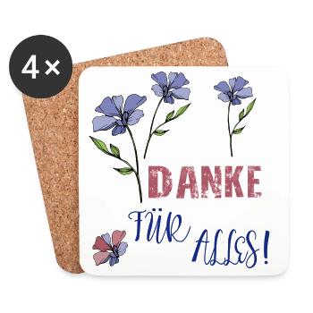 Danke Für Alles  - Untersetzer (4er-Set) - Weiß - Vorne
