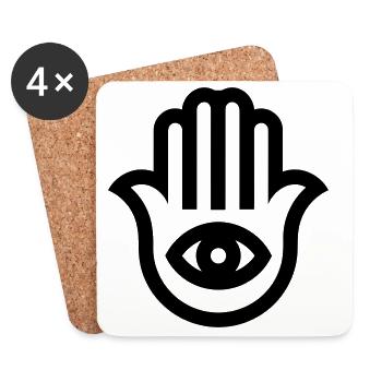 Hand of Fatima - Coasters (set of 4) - white - Front