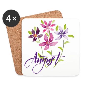  Blumenstrauß August - Untersetzer (4er-Set) - Weiß - Vorne