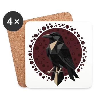 Dark Raven Symbol Graphic Shirt - Coasters (set of 4) - white - Front