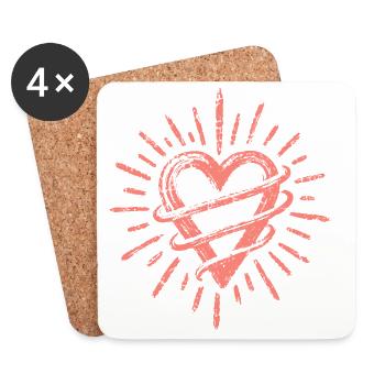 Heart - Coasters (set of 4) - white - Front