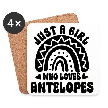 Antelope Retro Rainbow - Coasters (set of 4) - white - Front