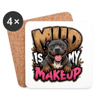 Staffordshire Bull Terrier - Coasters (set of 4) - white - Front
