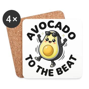Fête Avocado Beat Cool Fruit - Dessous de verre (lot de 4) - blanc - Devant