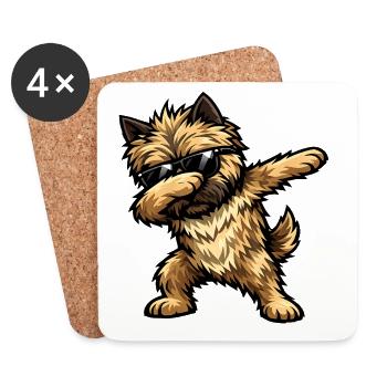 Dab du Cairn Terrier dans le style comique - Dessous de verre (lot de 4) - blanc - Devant