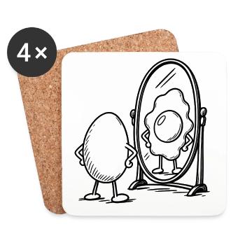 Pun with egg - Coasters (set of 4) - white - Front