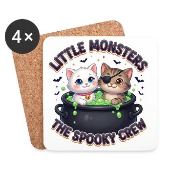 Petit Monstre : L’Équipage Effrayant - Dessous de verre (lot de 4) - blanc - Devant