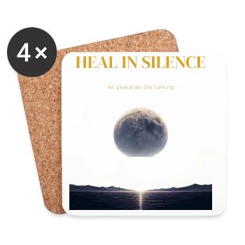 Heile in Stille – Lass den Frieden sprechen - Untersetzer (4er-Set) - Weiß - Vorne