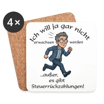 Nicht erwachsen werden wollen - Untersetzer (4er-Set) - Weiß - Vorne