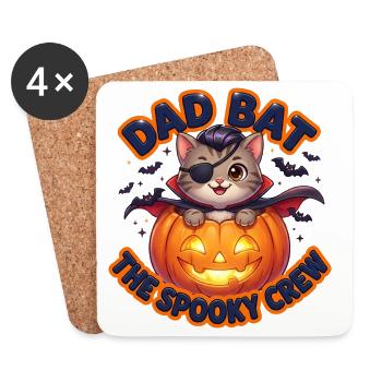 Papa Chauve-souris L’Équipage Effrayant - Dessous de verre (lot de 4) - blanc - Devant