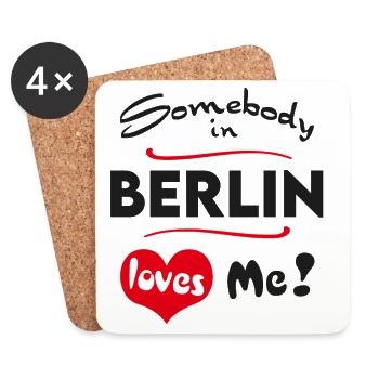 Berlin Stadt Urban T-Shirt City Heimatliebe Town - Coasters (set of 4) - white - Front