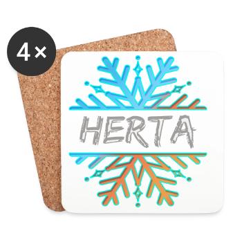 Prénom Herta - Dessous de verre (lot de 4) - blanc - Devant