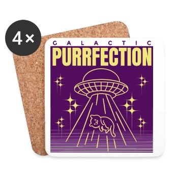 UFO Cat Saying - Coasters (set of 4) - white - Front