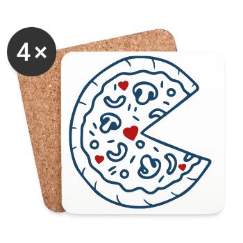 Pizza-Dad-Shirt, lustiges neues Dad-Pizza-Geschenk - Untersetzer (4er-Set) - Weiß - Vorne