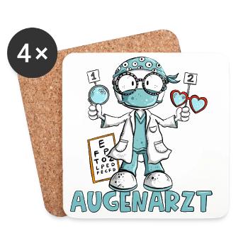 Augenarzt Sehtest Cartoon Facharzt Geschenk - Untersetzer (4er-Set) - Weiß - Vorne