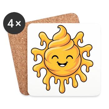 Soft-Serve Sun – Melting Sunshine - Untersetzer (4er-Set) - Weiß - Vorne