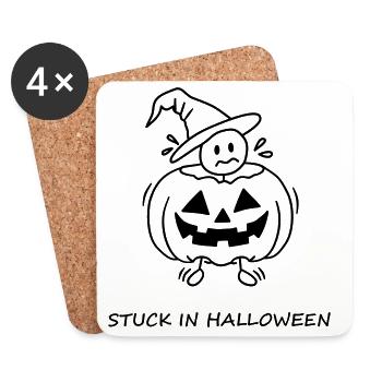 Stuck In Halloween - Untersetzer (4er-Set) - Weiß - Vorne