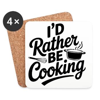 Ich würde lieber kochen - Untersetzer (4er-Set) - Weiß - Vorne