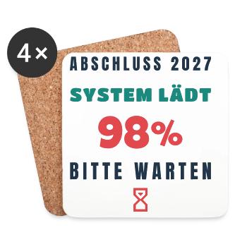Abschluss 2027 Lädt Lustiger Spruch Schule - Untersetzer (4er-Set) - Weiß - Vorne