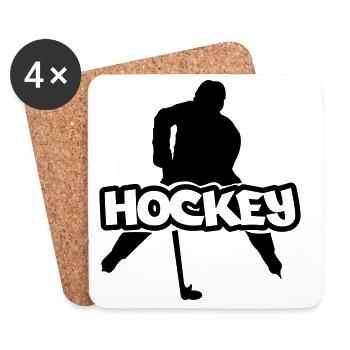 Hockey - Untersetzer (4er-Set) - Weiß - Vorne