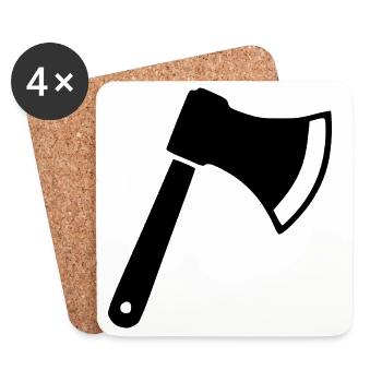 Axt Beil Holzfäller Geschenk  - Untersetzer (4er-Set) - Weiß - Vorne