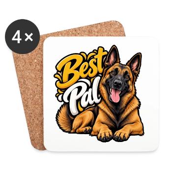 Belgischer Schäferhund - Untersetzer (4er-Set) - Weiß - Vorne