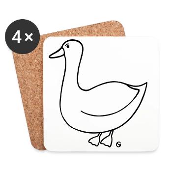 Gans verärgert 2 - Untersetzer (4er-Set) - Weiß - Vorne