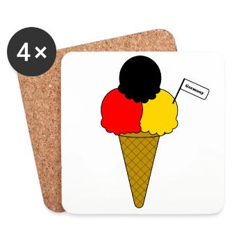 Deutschland Germany Flag Eiscreme - Untersetzer (4er-Set) - Weiß - Vorne